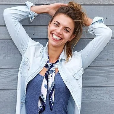 روسری ابریشمی ۳۵ اینچی زنانه NALACAL، روسری ساتن طرح‌دار برای بستن مو و خواب شبانه، اکسسوری کیف دستی، روسری فشن برای مو، شال سر ساحلی