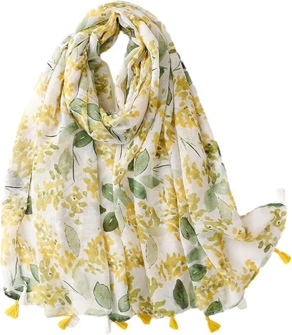 شال و روسری حجاب زنانه نالاکال با منگوله، نرم و خنک، شال بوهو مد روز، مناسب برای بهار تا زمستان، هدیه برای مناسبت های خاص (تابستانه، 180x90 سانتی متر)