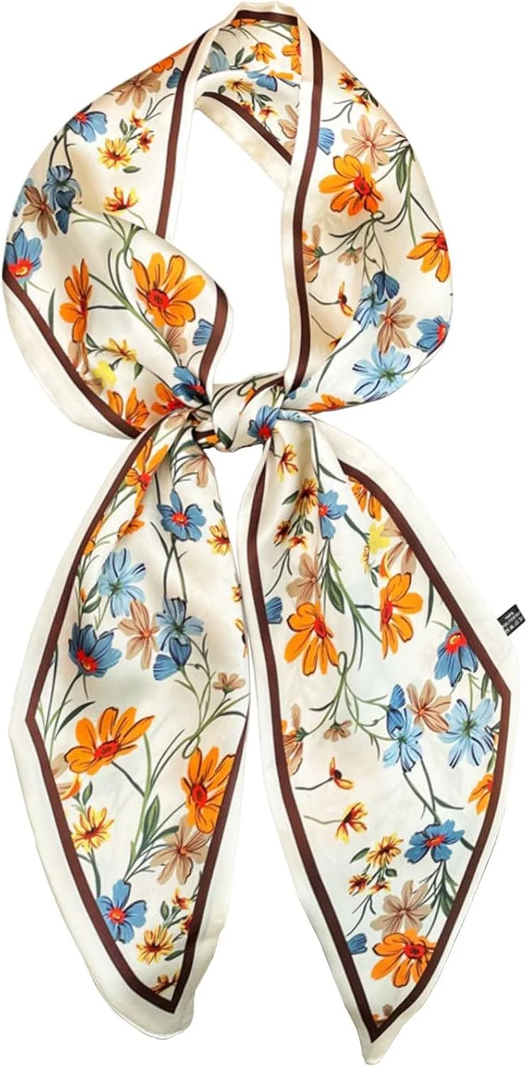 روسری ابریشمی NALACAL، روسری ساتن مد روز برای بانوان، روسری های سبک وزن و تنفسی تابستانی زنانه برای روسری مو، لوازم جانبی کیف دستی، 150 سانتی متر