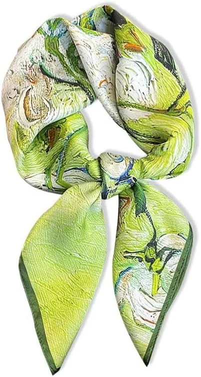 روسری ابریشم خالص توت آزونه، 68x68 سانتی متر، روسری لوکس گردن و مو، روسری و دستمال سر شیک برای زنان