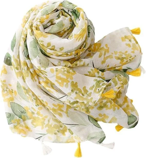 شال و روسری حجاب زنانه نالاکال با منگوله، نرم و خنک، شال بوهو مد روز، مناسب برای بهار تا زمستان، هدیه برای مناسبت های خاص (تابستانه، 180x90 سانتی متر)