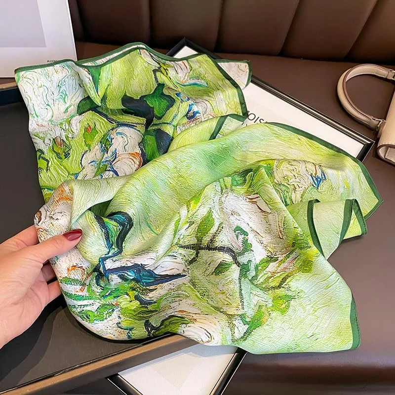 روسری ابریشم خالص توت آزونه، 68x68 سانتی متر، روسری لوکس گردن و مو، روسری و دستمال سر شیک برای زنان