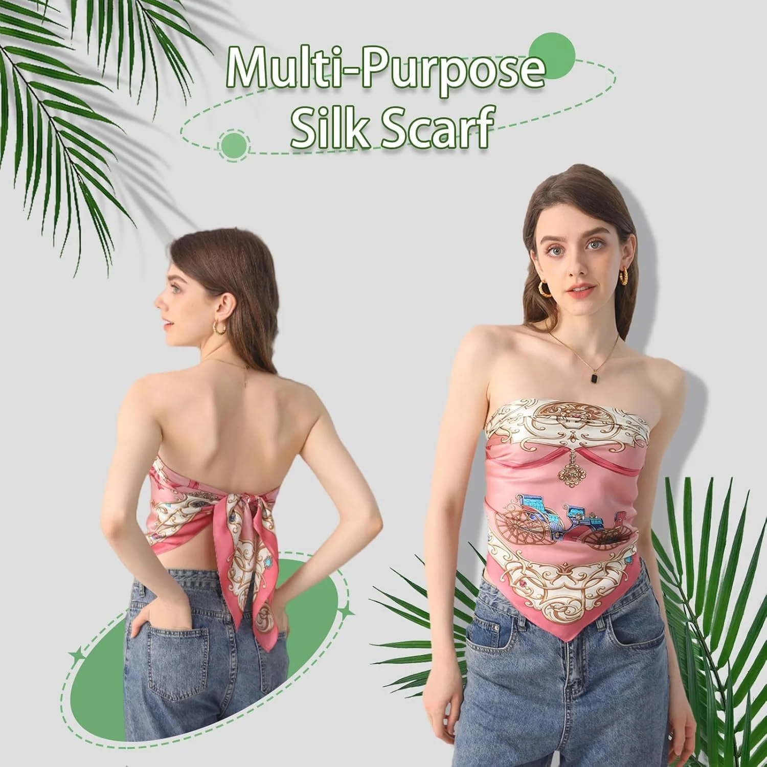 روسری ابریشمی زنانه آزونه، 90x90 سانتی متر، صورتی، روسری ابریشمی مربعی