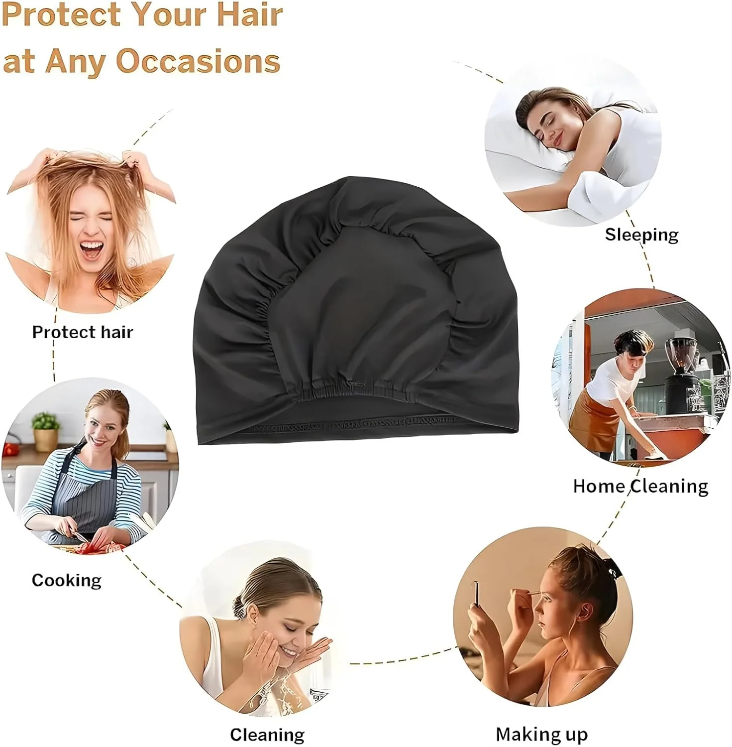 ست ۹ عددی کلاه شیمی درمانی زنانه، کلاه عمامه ای کشی، کلاه های از پیش گره زده شده، روسری کلاهی پوشش سر برای ریزش موی زنان