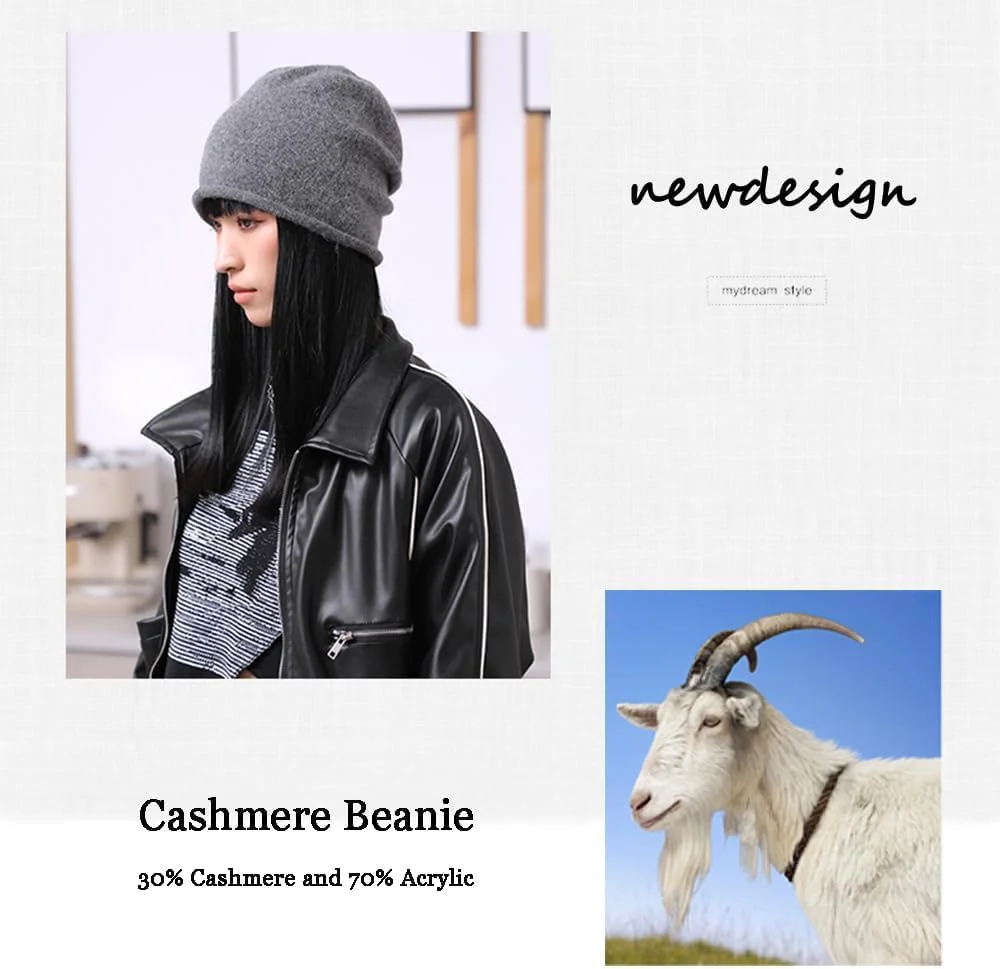 کلاه بافتنی زنانه KASTWAVE، مناسب فصل پاییز و بهار، گرم و نرم، کلاه اسپرت دخترانه، شال و کلاه