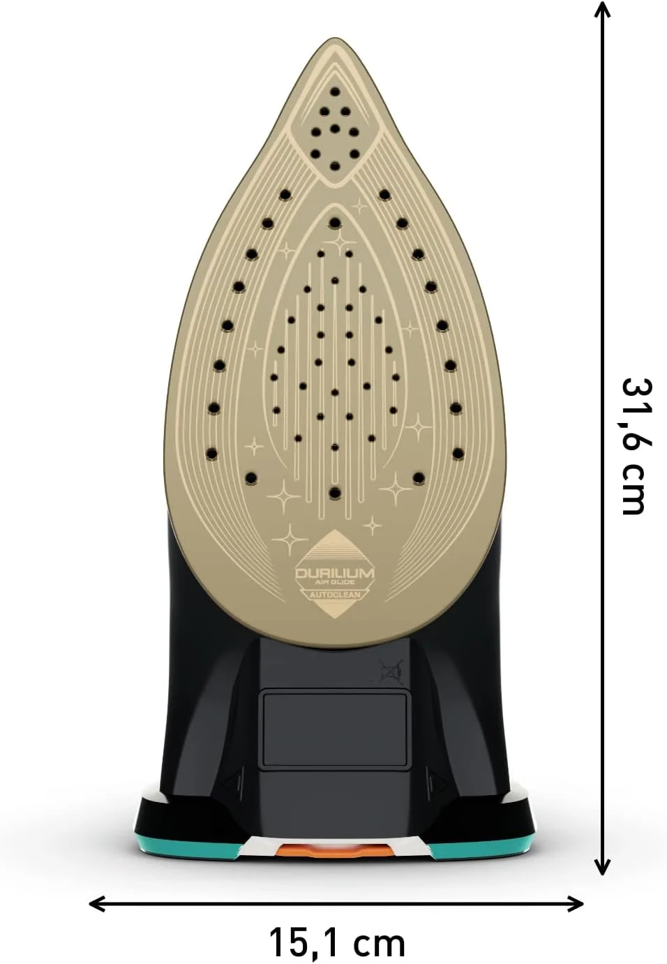 اتو بخار تفال Ultimate Pure FV9844، اتو خشک و بخار، کفی Durilium Autoclean، مشکی، آبی، 3200 وات