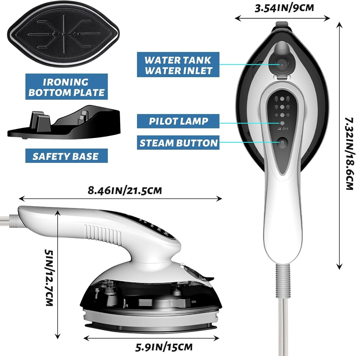 اتو بخار مسافرتی قابل حمل، اتو بخار دستی با گرم شدن سریع، 3 حالت برای اتوکشی خشک و مرطوب، اتو بخار کوچک 1100 وات با گرم شدن 25 ثانیه ای، اتو بخار لباس ضد چکه با چرخش 90 درجه اتو بخار مسافرتی قابل حمل، اتو بخار دستی با گرم شدن سریع، 3 حالت برای اتوکشی خشک و مرطوب، اتو بخار کوچک 1100 وات با گرم شدن 25 ثانیه ای، اتو بخار لباس ضد چکه با چرخش 90 درجه