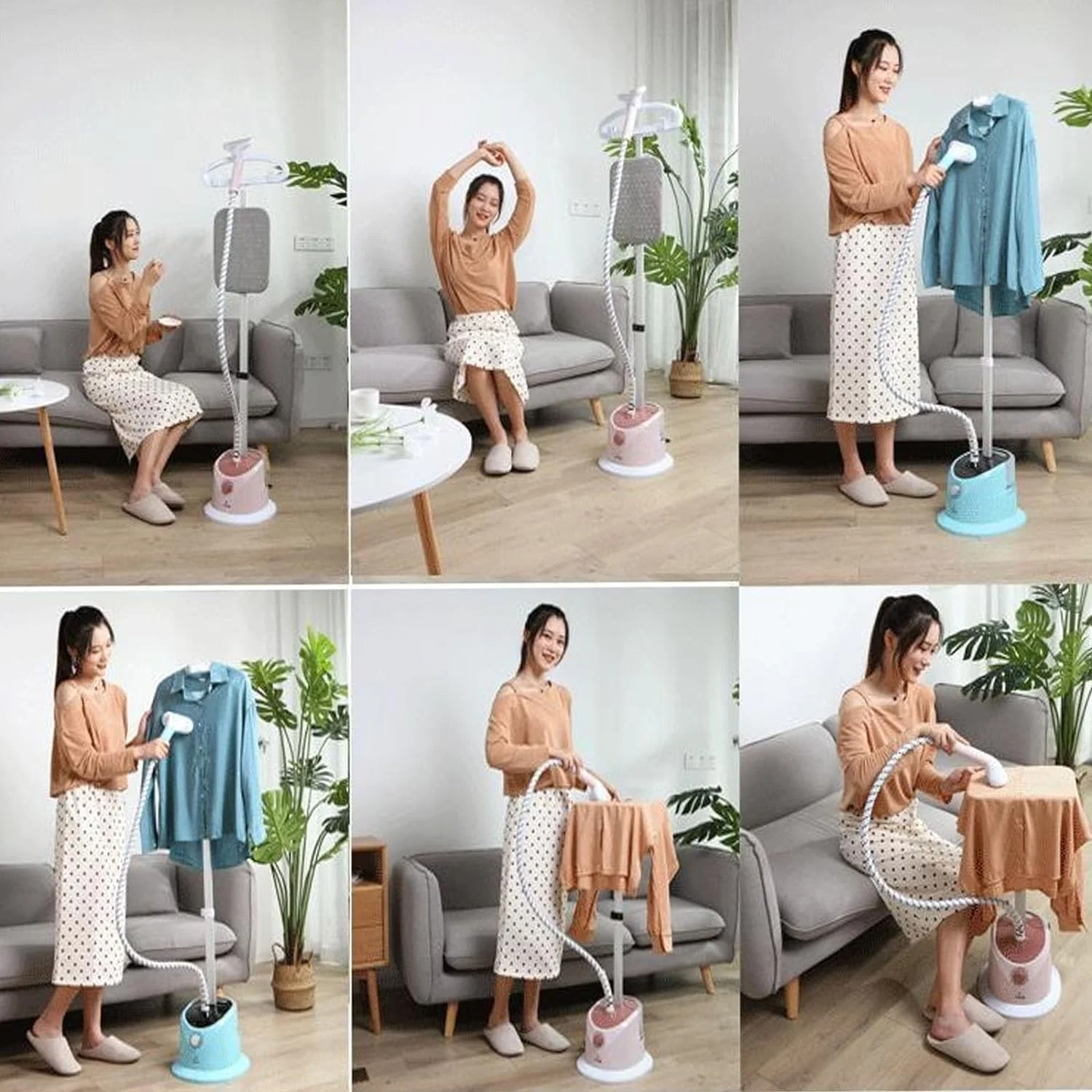 بخارگر عمودی لباس ومارت 2000 وات، صورتی، ایستاده، مخزن آب 1.6 لیتری، گرم شدن 35 ثانیه ای، قدرت بالا، ارتفاع قابل تنظیم (صورتی)