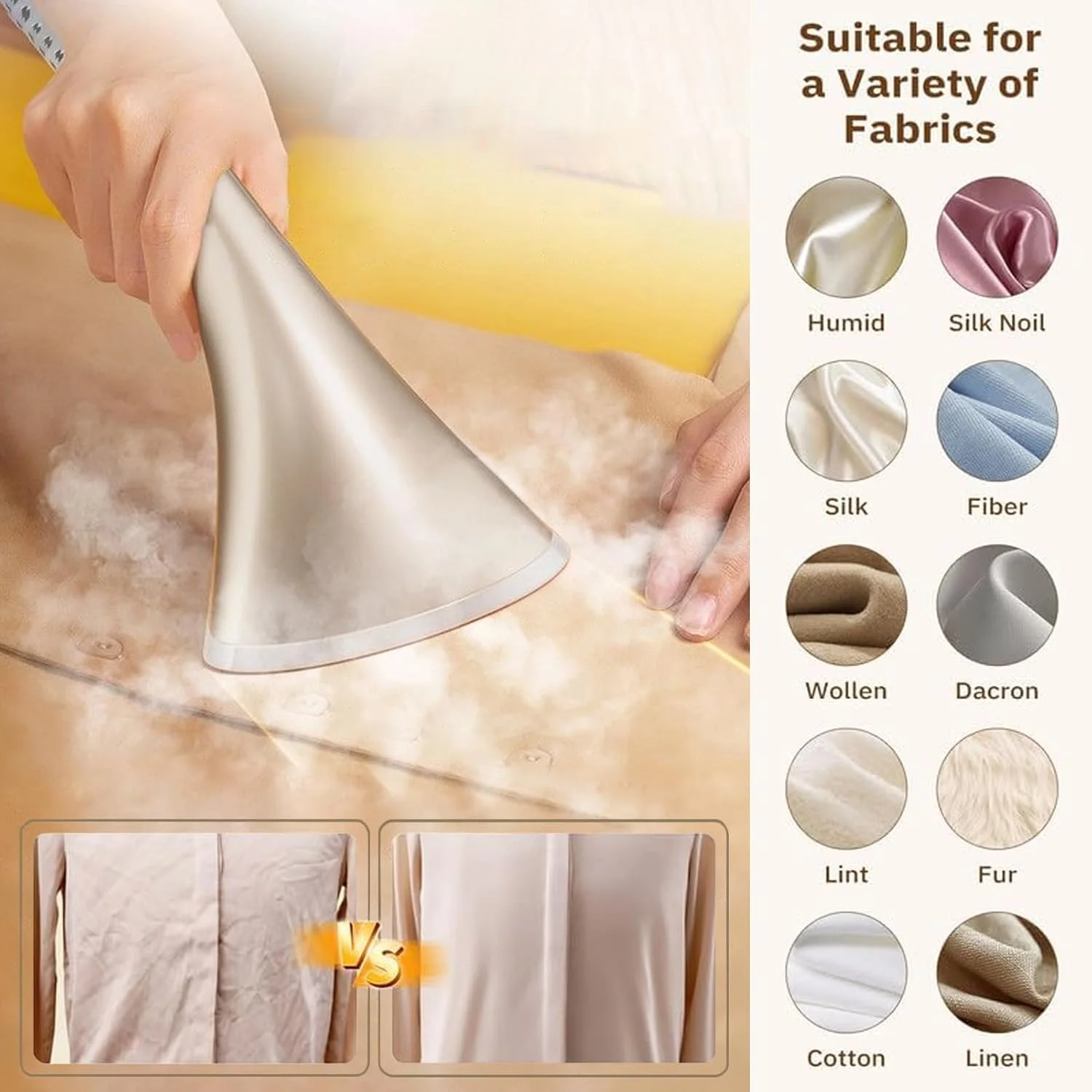 بخارگر عمودی لباس، بخارگر حرفه ای 2000 واتی لباس با میله دوتایی، دارای اتو کشی عمودی، دارای مخزن بزرگ 2.5 لیتری - سفید