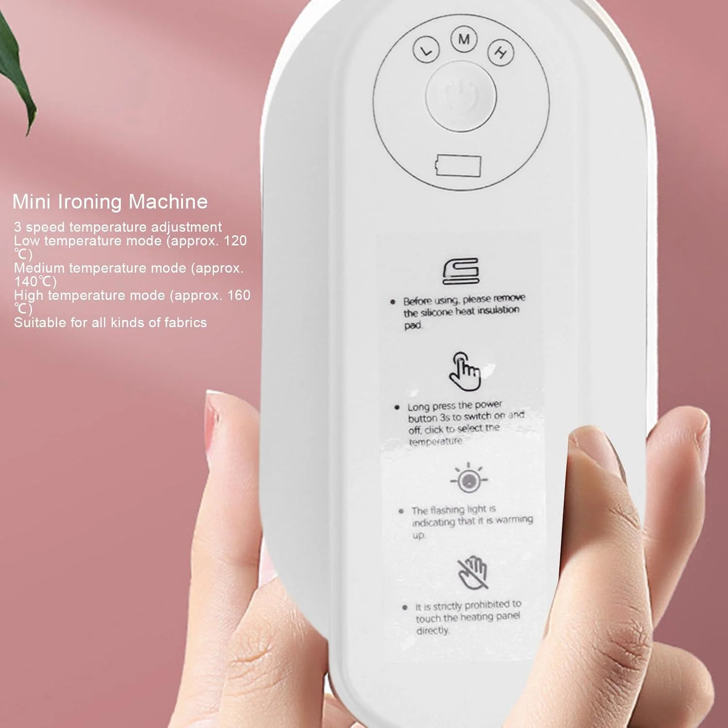 اتو بخار بی سیم قابل حمل، اتو مسافرتی دستی با گرم شدن سریع، اتو بی سیم با باتری 5000 میلی آمپر ساعتی به همراه کیف حمل برای لباس