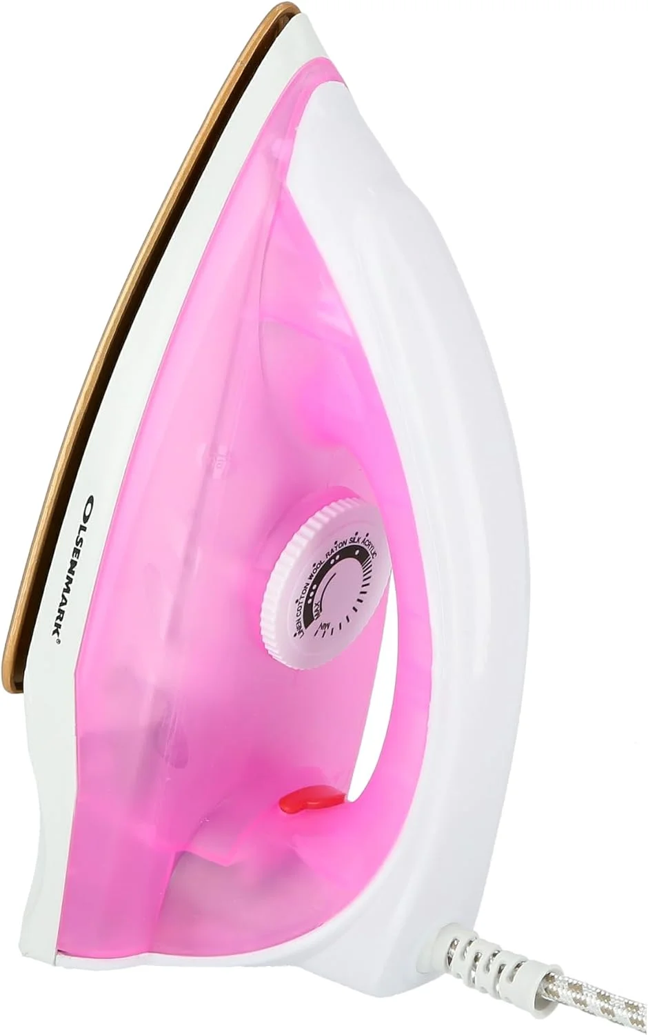 اتو خشک اولسن مارک – OMDI1696 | صفحه زیرین با روکش نچسب طلایی، دمای قابل تنظیم، نشانگر روشن بودن، محافظت در برابر گرمای بیش از حد | مناسب برای انواع پارچه