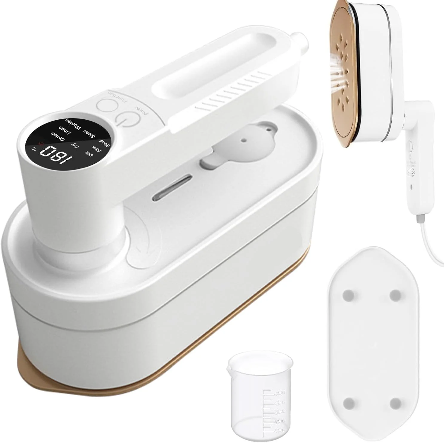 اتو بخار دستی 2 در 1 نیکومی 1200 وات برای لباس، قابل حمل و چرخش، با شش حالت اختیاری خشک و مرطوب، ظرفیت بزرگ 120 میلی لیتر، صفحه نمایش دیجیتال، مناسب برای خانه، مسافرت، هتل