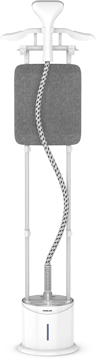 بخارشوی لباس نیکای 2000 وات، 10 سطح بخار، 55 دقیقه بخار مداوم، مخزن 2 لیتری، میله های آلومینیومی دوتایی 2 در 1 قابل افزایش و صفحه اتو، محافظ ترموستات، چوب لباسی، پیش گرمایش 45 ثانیه - NGS892AB