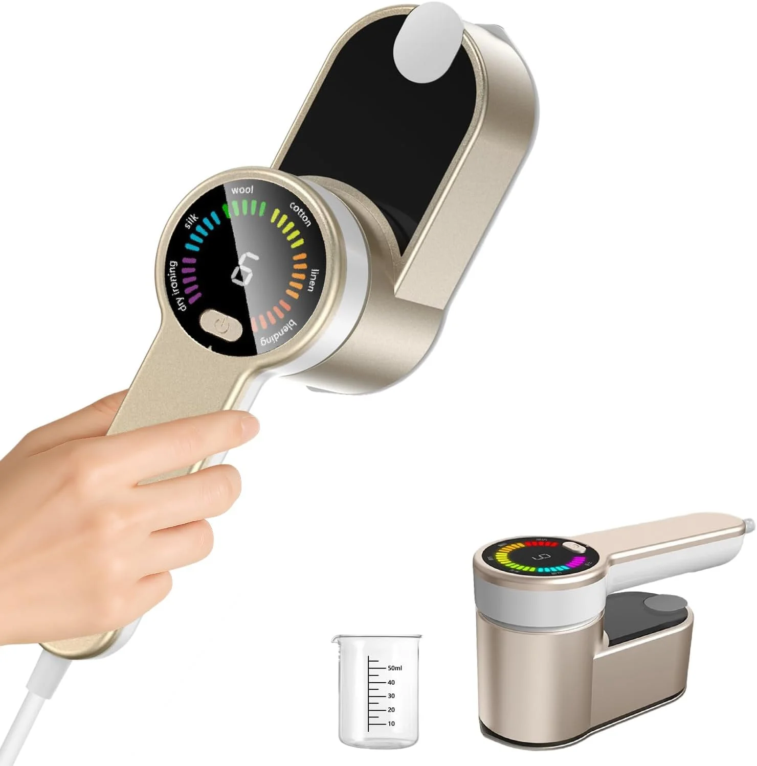 اتو بخار مسافرتی دستی لباس، اتو بخار قابل حمل از بین برنده چروک لباس، اتو بخار با صفحه نمایش LED با 6 سرعت بخار و گرم شدن سریع 10 ثانیه ای، اتو بخار خانگی و مسافرتی