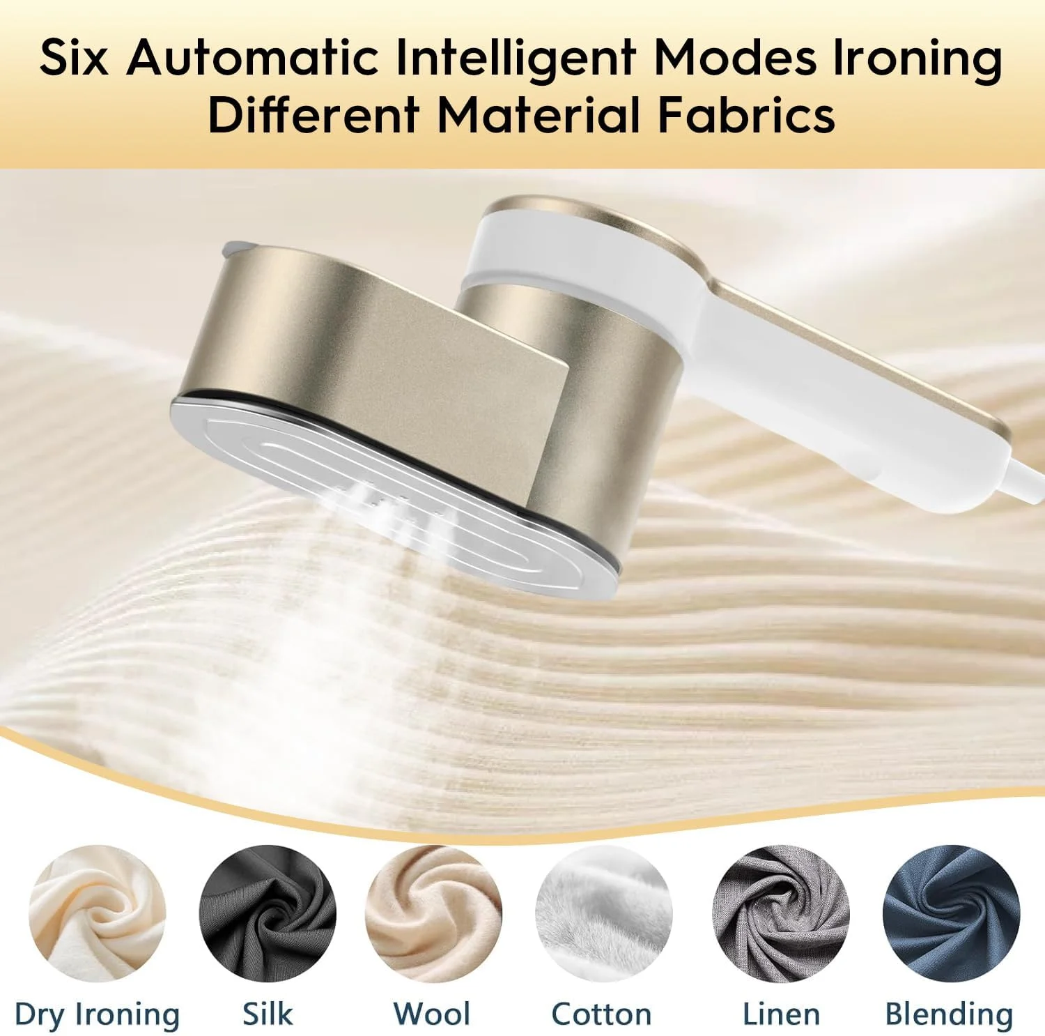 اتو بخار مسافرتی دستی لباس، اتو بخار قابل حمل از بین برنده چروک لباس، اتو بخار با صفحه نمایش LED با 6 سرعت بخار و گرم شدن سریع 10 ثانیه ای، اتو بخار خانگی و مسافرتی