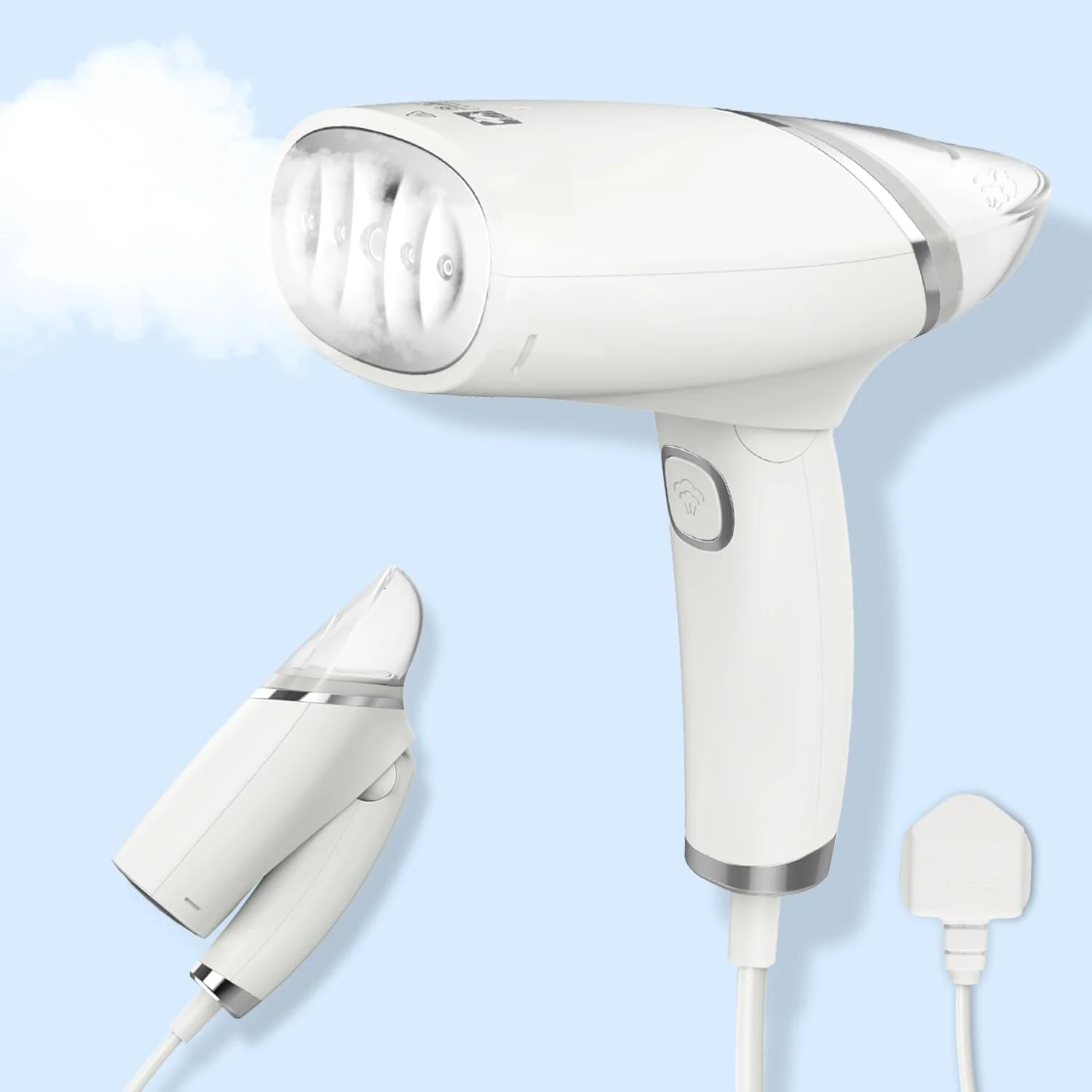 بخارگر دستی، اتو بخار 1000 واتی Yakiter برای لباس، بخارگر مسافرتی قدرتمند برای مسافرت، گرم شدن سریع، محافظت در برابر قطع برق با برس قابل جدا شدن، اتو بخار تاشو برای خانه، محل کار