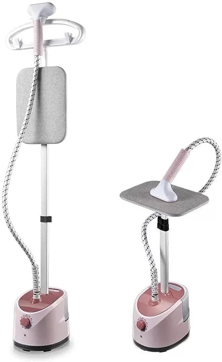 بخارگر لباس برای پارچه، بخارگر ایستاده 2000 واتی با میز اتو با قابلیت تنظیم ارتفاع و چوب لباسی، زمان گرم شدن سریع 35 ثانیه، مخزن آب 1.8 لیتری، حرفه ای برای مصارف خانگی و تجاری