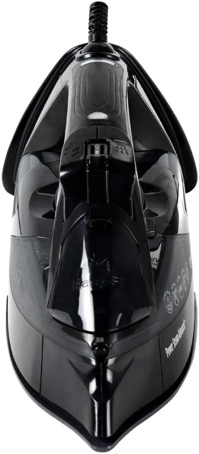 اتو بخار 2800 وات evvoli با کفی سرامیکی و خاموش شدن خودکار و ضد چکه، مشکی مدل EVIR-5MB