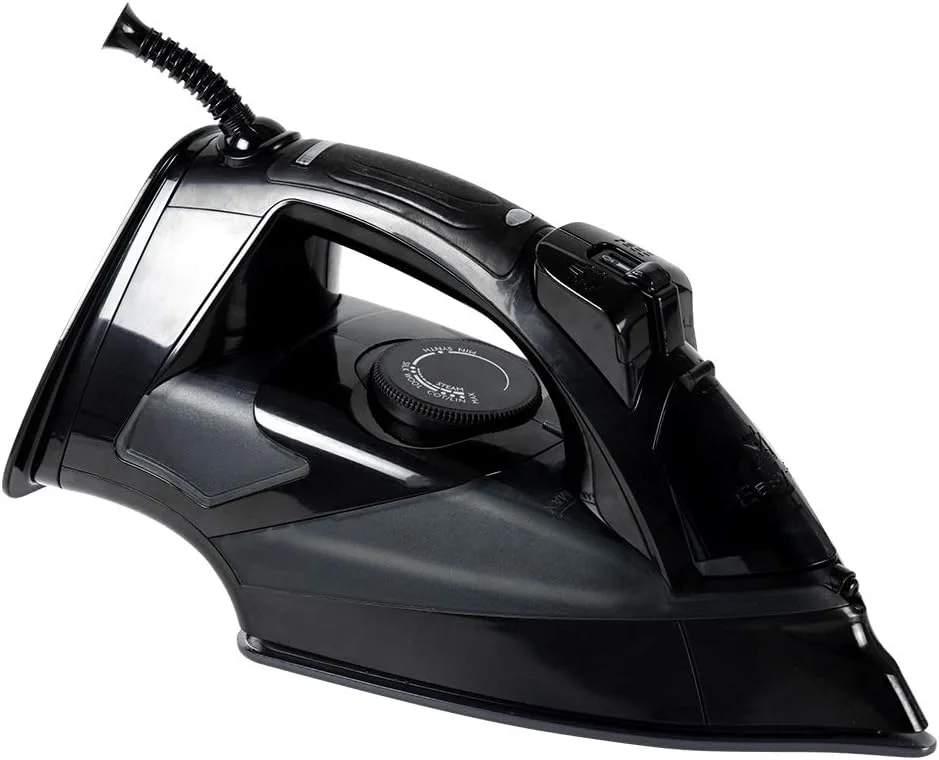 اتو بخار 2800 وات evvoli با کفی سرامیکی و خاموش شدن خودکار و ضد چکه، مشکی مدل EVIR-5MB