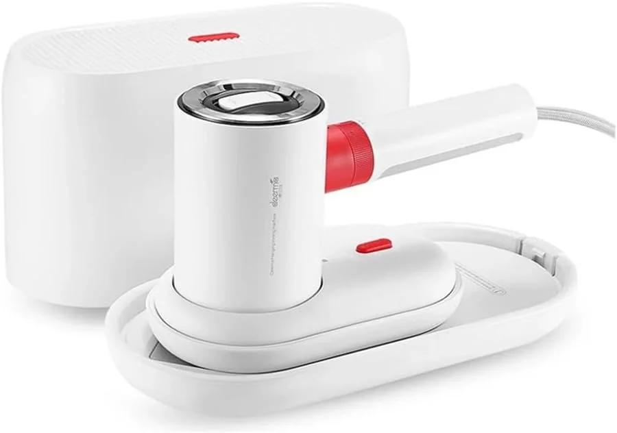 اتو بخار چند منظوره قابل حمل Deerma HS200 مدل 2 در 1 با سیستم پیش گرمایش هوشمند | صفحه آلیاژ آلومینیوم با لعاب سرامیکی | بخار فشار قوی 0.5b | گرمایش دو کاناله | - سفید