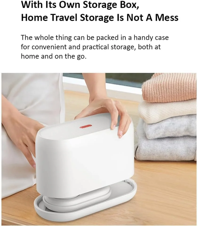 اتو بخار چند منظوره قابل حمل Deerma HS200 مدل 2 در 1 با سیستم پیش گرمایش هوشمند | صفحه آلیاژ آلومینیوم با لعاب سرامیکی | بخار فشار قوی 0.5b | گرمایش دو کاناله | - سفید