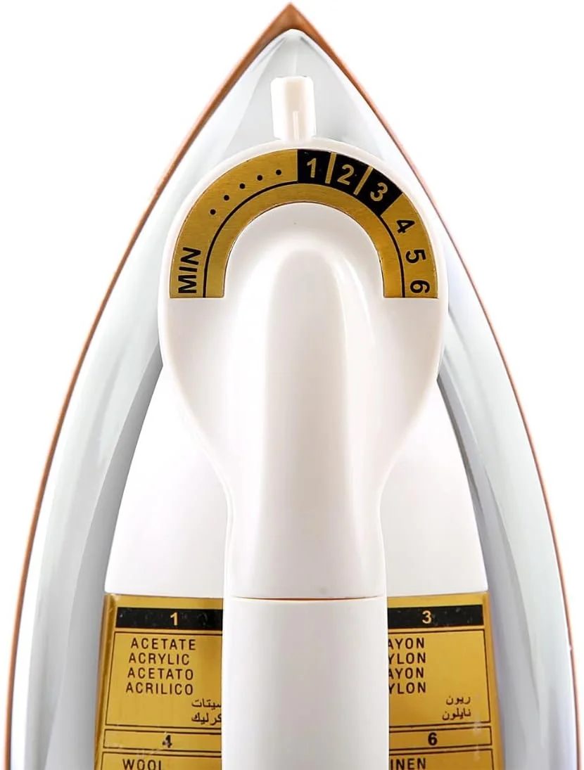 اتو خشک الکتریکی DOMEA، 1200 وات، 1.9 کیلوگرم، صفحه زیرین نچسب، قطع خودکار ترموستات، کنترل دمای قابل تنظیم برای پارچه های مختلف، ایده آل برای استفاده خانگی، 7 سال 