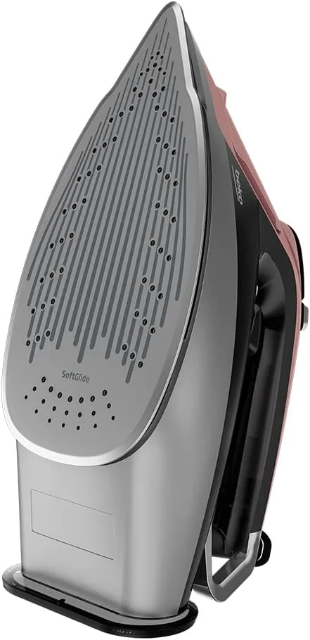 اتو بخار بکو SIM8130P، 3000 وات، 270 گرم در دقیقه، ظرفیت 350 میلی لیتر، حرکت نرم، اتو کشی عمودی، خاموش شدن خودکار - صورتی