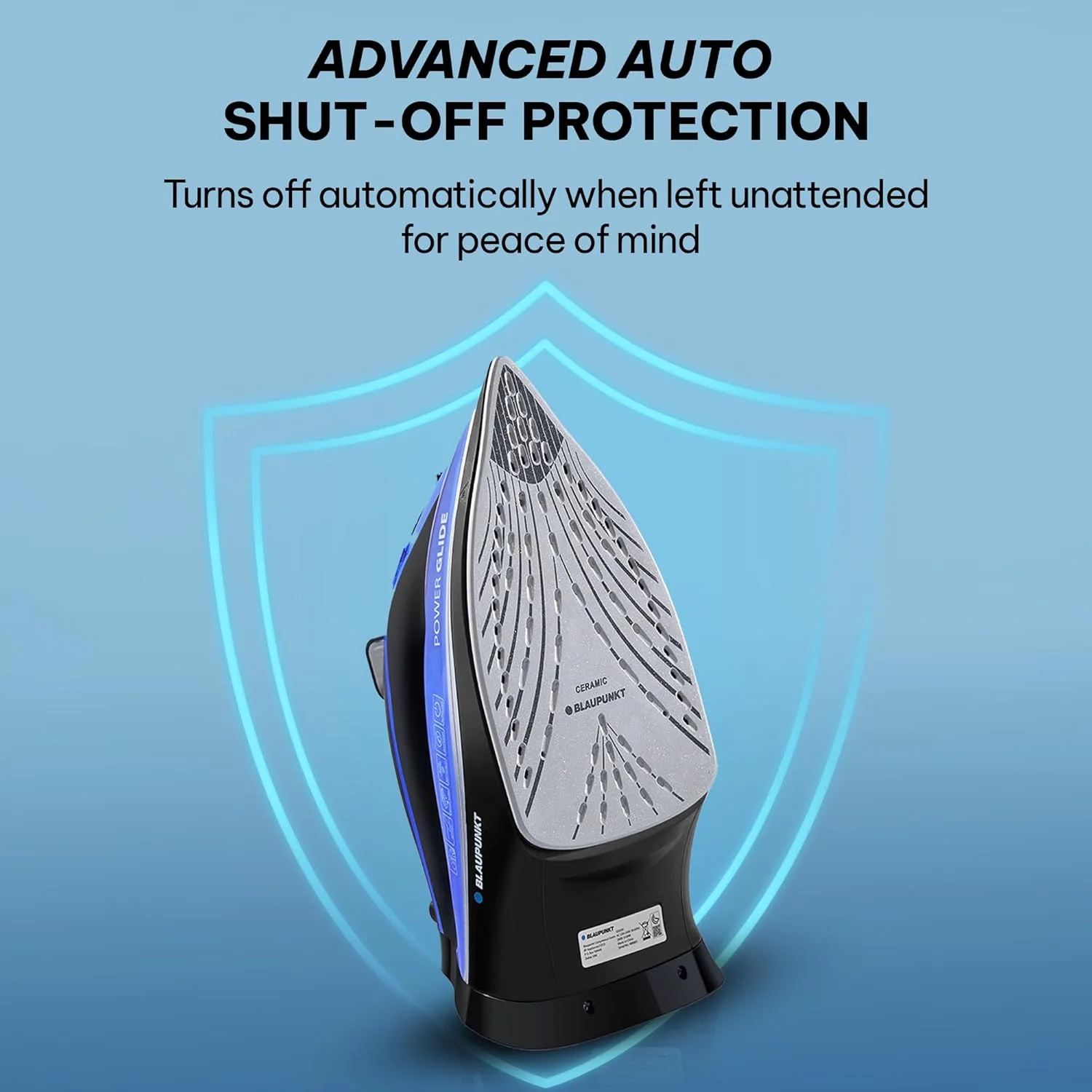 اتو بخار 3100 وات بلاوپنکت – کفی سرامیکی، خاموش شدن خودکار، ضد رسوب، ضد چکه، عملکرد خود تمیز شونده، مخزن 380 میلی لیتری، سیم 2.5 متری، بخار مداوم 45 گرم در دقیقه برای چروک های سخت – GIS430