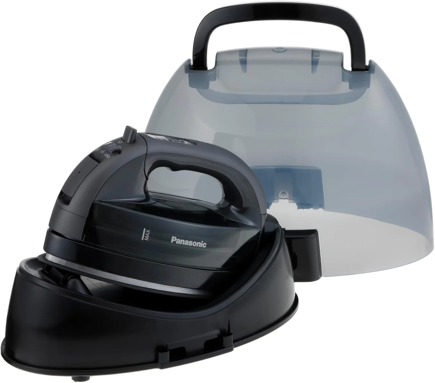 اتو بخار بدون سیم پاناسونیک - 2000 وات، کفی سرامیکی با پوشش گرافیت چند جهته، بخار عمودی، خاموش شدن خودکار، ضد چکه، طراحی جمع و جور و قابل حمل - NI-WL55KTH