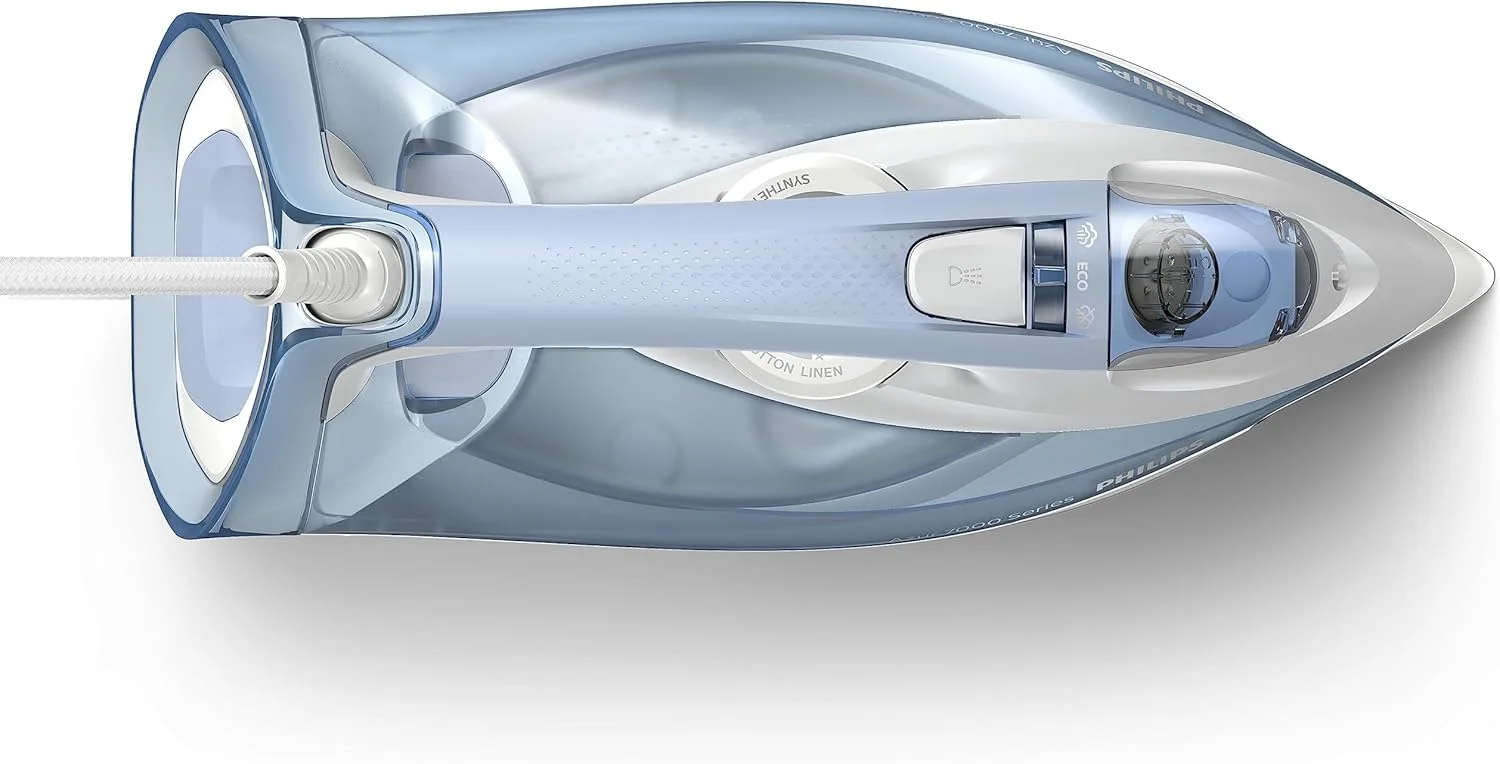 اتو بخار فیلیپس سری 7000 - 2600 وات، بخار مضاعف 220 گرم، کفی SteamGlide Plus - DST7011/26 - آبی روشن/خاکستری