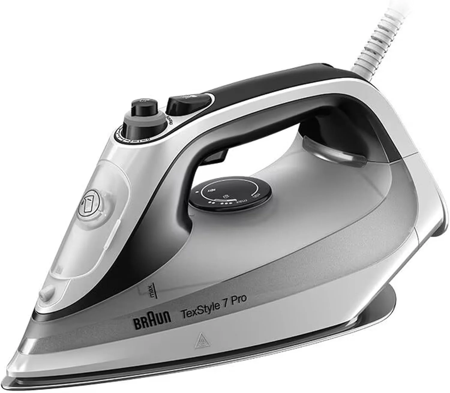 اتو بخار براون تکستایل 7 پرو، اولین صفحه اتو با تکنولوژی 3D BackGlide، توان 2900 وات، مخزن 300 میلی لیتری، خاموش شدن خودکار، نوک دقیق، ضد چکه، خاموش شدن اتوماتیک، مدل SI 7149 مشکی