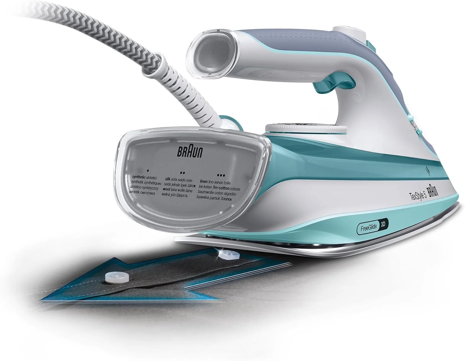 اتو بخار براون TexStyle 5، فناوری FreeGlide 3D، توان 2700 وات، پوشش SuperCeramic، نوک دقیق، ضد چکه، ظرفیت آب 300 میلی لیتر، SI 5017 سبز اتو بخار براون TexStyle 5، فناوری FreeGlide 3D، توان 2700 وات، پوشش SuperCeramic، نوک دقیق، ضد چکه، ظرفیت آب 300 میلی لیتر، SI 5017 سبز