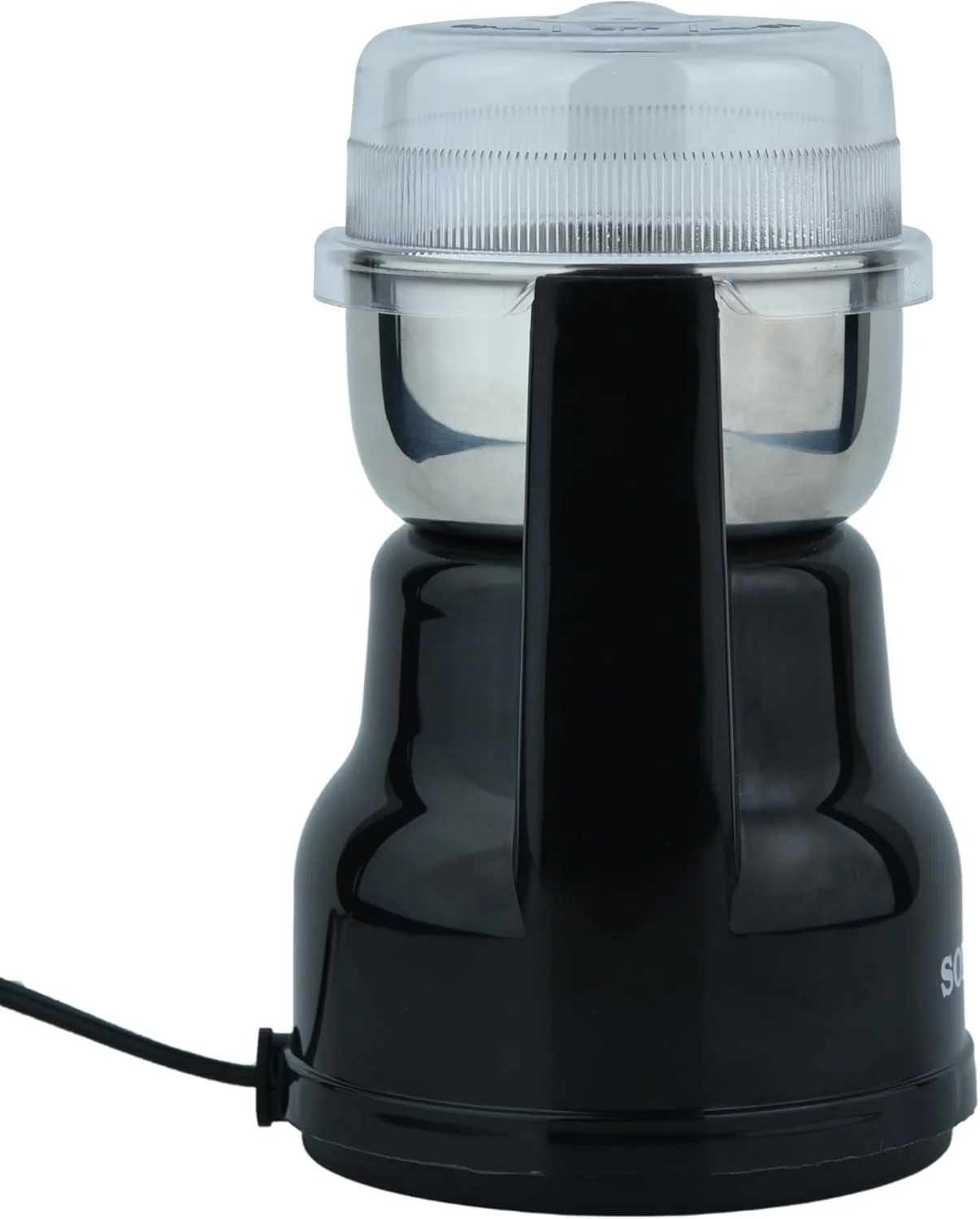 آسیاب قهوه سوناشی با ظرفیت کاسه 220 میلی لیتر، آسیاب قهوه برقی با موتور مسی 250 وات، طراحی کم صدا، آسیاب برای دانه های قهوه و ادویه جات خشک، SCG-4007 مشکی/نقره ای