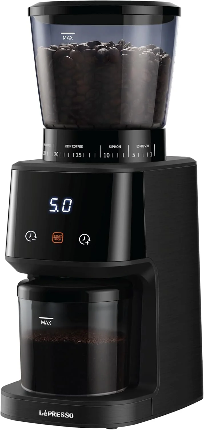 آسیاب قهوه برقی Lepresso، 165 وات، آسیاب مخروطی استیل ضد زنگ، مخزن دانه 275 گرمی، ظرفیت 20 فنجان، 31 سایز قابل تنظیم، درب جداشدنی، آسیاب قابل شستشو، ویژگی های ایمنی - مناسب منزل و محل کار آسیاب قهوه برقی Lepresso، 165 وات، آسیاب مخروطی استیل ضد زنگ، مخزن دانه 275 گرمی، ظرفیت 20 فنجان، 31 سایز قابل تنظیم، درب جداشدنی، آسیاب قابل شستشو، ویژگی های ایمنی - مناسب منزل و محل کار