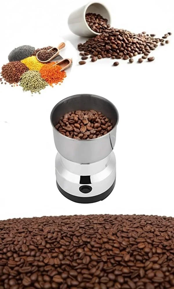 آسیاب برقی قهوه و ادویه - 4 تیغه استیل ضد زنگ، ظرفیت 300 میلی لیتر، عملکرد تک لمسی، طراحی قابل حمل برای دانه ها، برنج، تخمه آسیاب برقی قهوه و ادویه - 4 تیغه استیل ضد زنگ، ظرفیت 300 میلی لیتر، عملکرد تک لمسی، طراحی قابل حمل برای دانه ها، برنج، تخمه