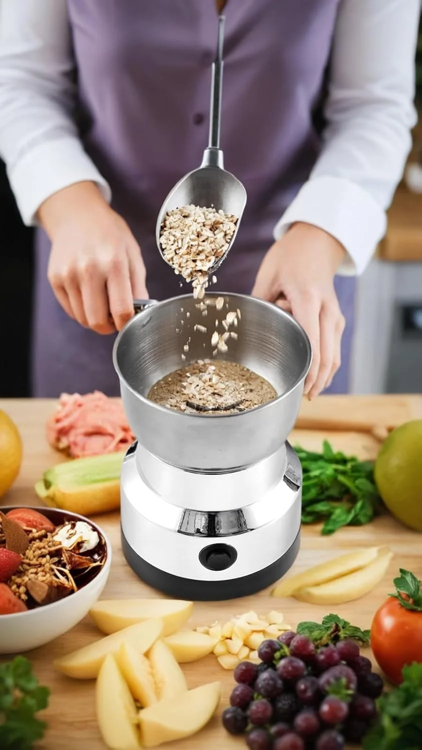 آسیاب برقی قهوه و ادویه - 4 تیغه استیل ضد زنگ، ظرفیت 300 میلی لیتر، عملکرد تک لمسی، طراحی قابل حمل برای دانه ها، برنج، تخمه آسیاب برقی قهوه و ادویه - 4 تیغه استیل ضد زنگ، ظرفیت 300 میلی لیتر، عملکرد تک لمسی، طراحی قابل حمل برای دانه ها، برنج، تخمه