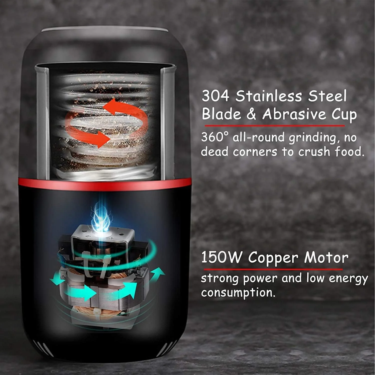 آسیاب برقی قهوه و گیاهان دارویی، ظرفیت بزرگ 120 گرمی با تیغه استیل ضد زنگ آسیاب برقی قهوه و گیاهان دارویی، ظرفیت بزرگ 120 گرمی با تیغه استیل ضد زنگ