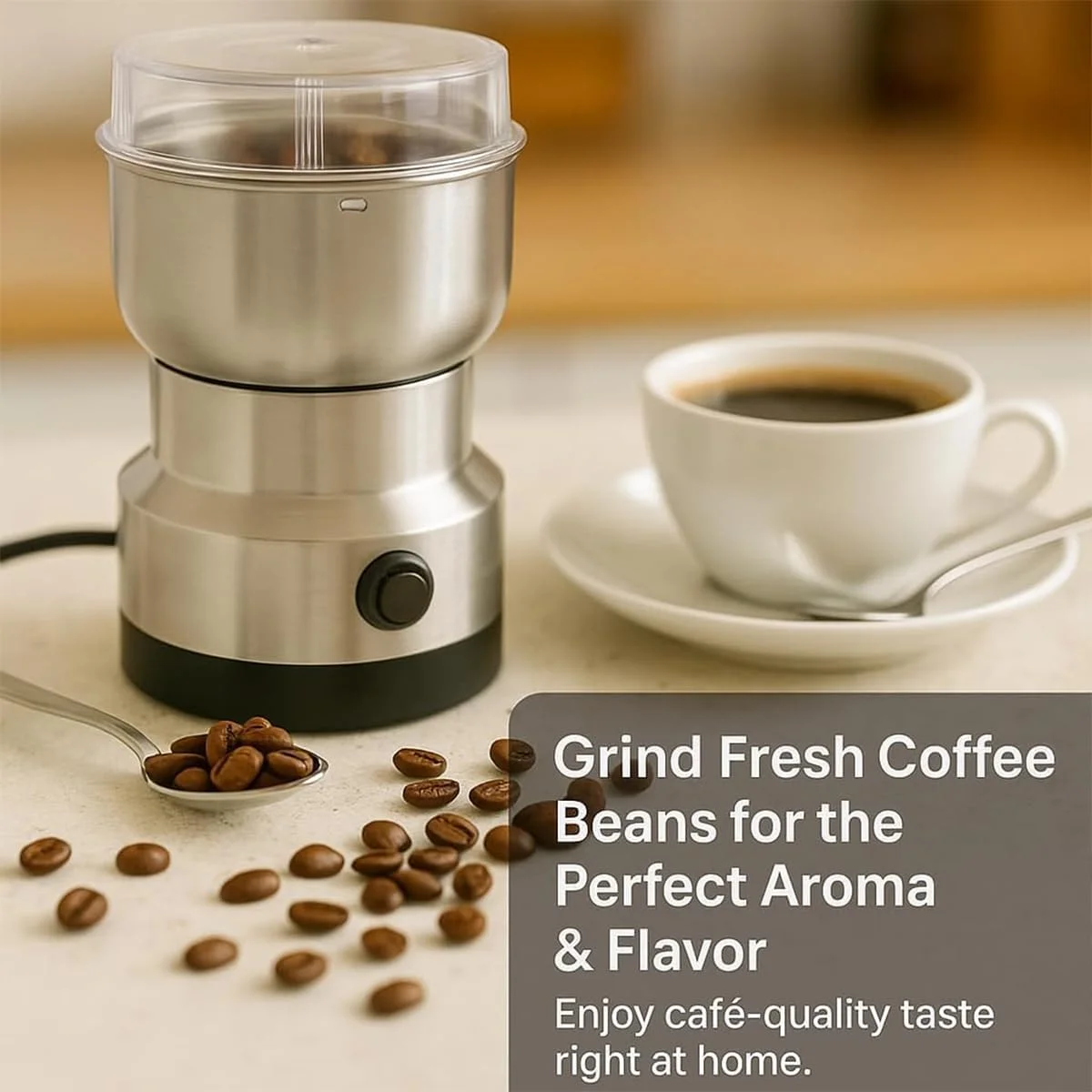 آسیاب برقی خانگی، آسیاب ادویه، قهوه، آجیل و غلات برقی استیل، مخلوط کن آسیاب چند منظوره، ابزار آشپزخانه