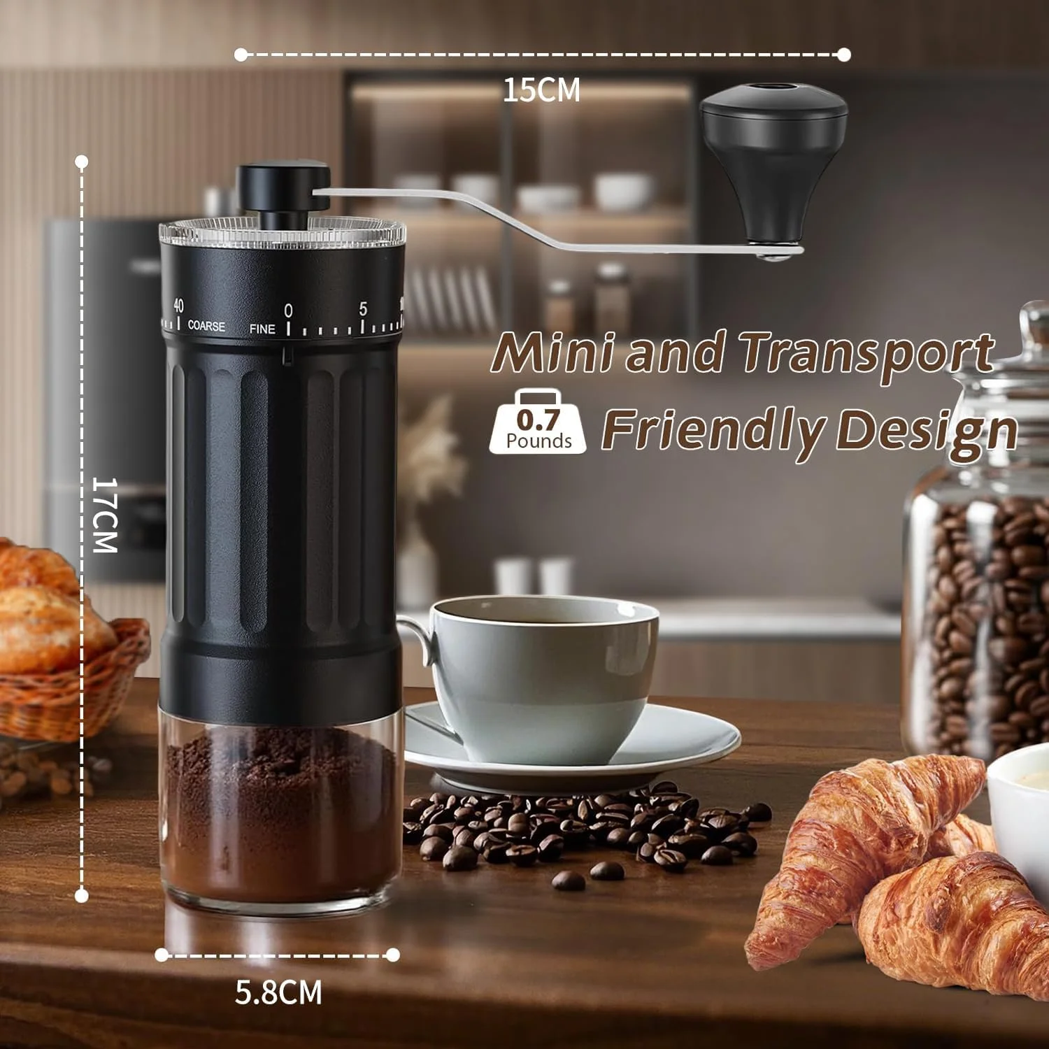 آسیاب قهوه دستی Angju با 40 تنظیم خارجی قابل تنظیم، آسیاب دانه دستی با ظرفیت 30 گرم، آسیاب مخروطی فشرده برای اسپرسو، پور اوور، فرنچ پرس، مسافرت، کمپینگ، استفاده در دفتر آسیاب قهوه دستی Angju با 40 تنظیم خارجی قابل تنظیم، آسیاب دانه دستی با ظرفیت 30 گرم، آسیاب مخروطی فشرده برای اسپرسو، پور اوور، فرنچ پرس، مسافرت، کمپینگ، استفاده در دفتر