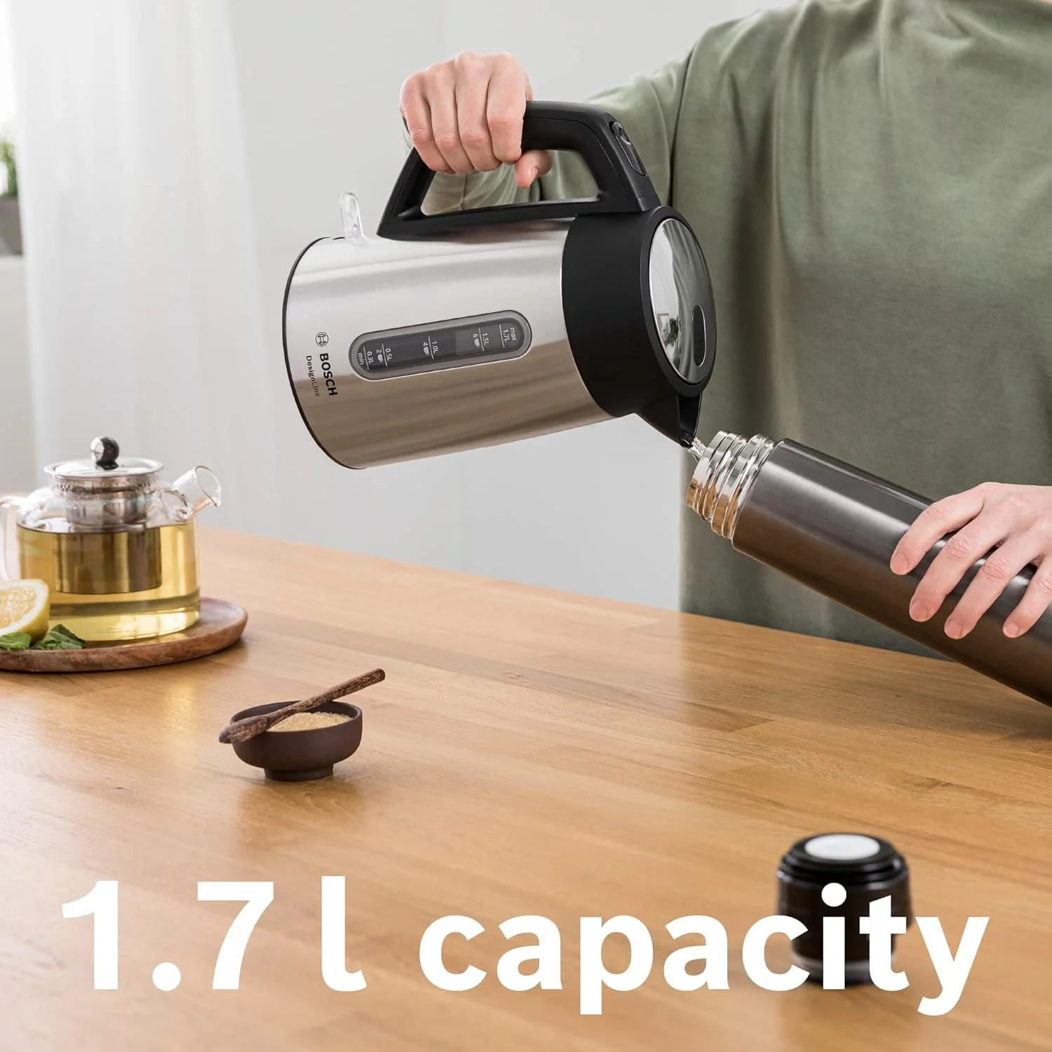 کتری بوش، DesignLine، ویژگی ایمنی سه گانه، فیلتر رسوب آهک، استیل ضد زنگ، TWK4P440GB کتری بوش، DesignLine، ویژگی ایمنی سه گانه، فیلتر رسوب آهک، استیل ضد زنگ، TWK4P440GB