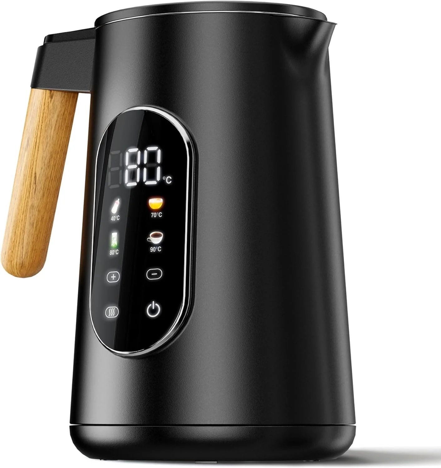 کتری برقی 2200 وات با قابلیت جوشاندن سریع آب، کتری 1.7 لیتری استیل ضد زنگ با کنترل دما و صفحه لمسی LED، دارای دو جداره ضد سوختگی و گرم نگهدارنده 2 ساعته مناسب برای منزل