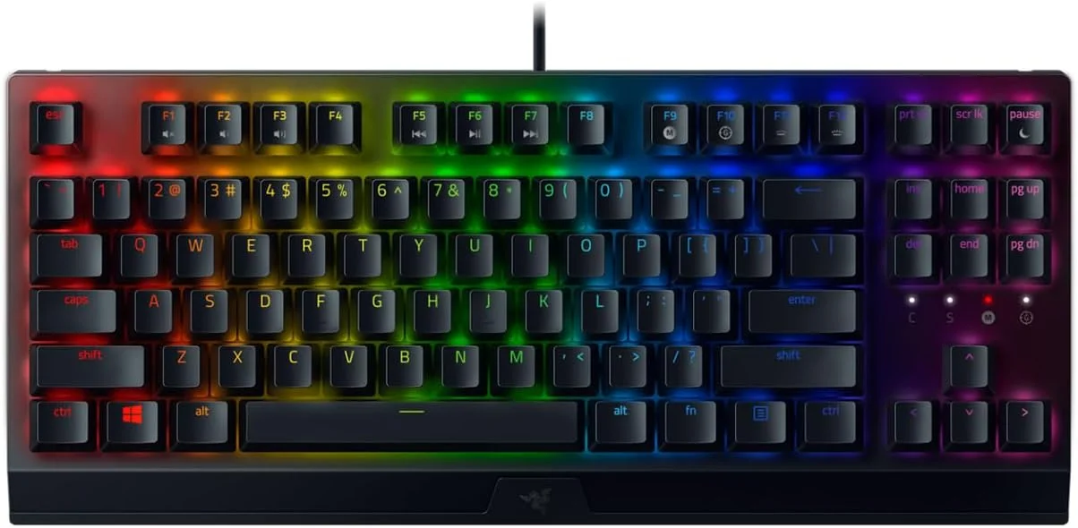 کیبورد گیمینگ مکانیکی بدون کلید Razer BlackWidow V3: سوییچهای مکانیکی زرد - خطی و بیصدا - نورپردازی Chroma RGB - فرم فاکتور جمع و جور - کلیدهای قابل برنامه ریزی - USB Passthrough کیبورد گیمینگ مکانیکی بدون کلید Razer BlackWidow V3: سوییچهای مکانیکی زرد - خطی و بیصدا - نورپردازی Chroma RGB - فرم فاکتور جمع و جور - کلیدهای قابل برنامه ریزی - USB Passthrough
