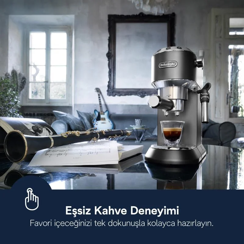 دستگاه اسپرسوساز دستی پمپی دلونگی Dedica | کاپوچینو، لاته ماکیاتو با کف شیر ساز | سیستم گرمایشی ترمو بلاک برای دمای دقیق | تمیز کردن آسان | EC685.BK (مشکی) دستگاه اسپرسوساز دستی پمپی دلونگی Dedica | کاپوچینو، لاته ماکیاتو با کف شیر ساز | سیستم گرمایشی ترمو بلاک برای دمای دقیق | تمیز کردن آسان | EC685.BK (مشکی)