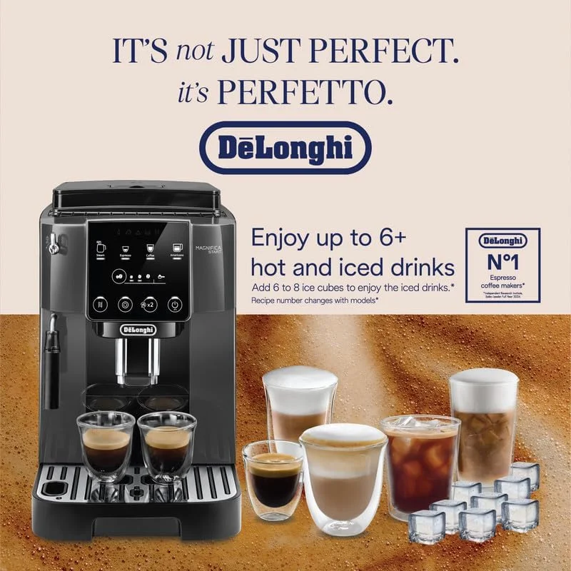 دستگاه قهوه ساز دلونگی مگنیفیکا استارت، دستگاه اسپرسوساز تمام اتوماتیک با 6+ نوشیدنی گرم و سرد، رابط کاربری لمسی نرم، کف شیر ساز، 13 حالت آسیاب، شات دوقلو ECAM220.22.GB (ساخت اروپا) دستگاه قهوه ساز دلونگی مگنیفیکا استارت، دستگاه اسپرسوساز تمام اتوماتیک با 6+ نوشیدنی گرم و سرد، رابط کاربری لمسی نرم، کف شیر ساز، 13 حالت آسیاب، شات دوقلو ECAM220.22.GB (ساخت اروپا)