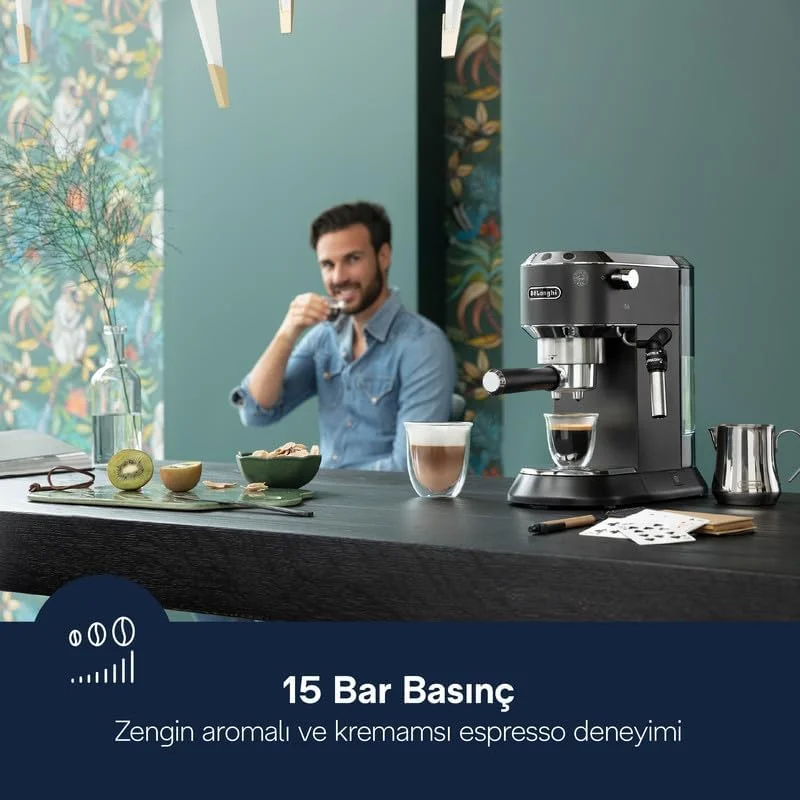 دستگاه اسپرسوساز دستی پمپی دلونگی Dedica | کاپوچینو، لاته ماکیاتو با کف شیر ساز | سیستم گرمایشی ترمو بلاک برای دمای دقیق | تمیز کردن آسان | EC685.BK (مشکی) دستگاه اسپرسوساز دستی پمپی دلونگی Dedica | کاپوچینو، لاته ماکیاتو با کف شیر ساز | سیستم گرمایشی ترمو بلاک برای دمای دقیق | تمیز کردن آسان | EC685.BK (مشکی)