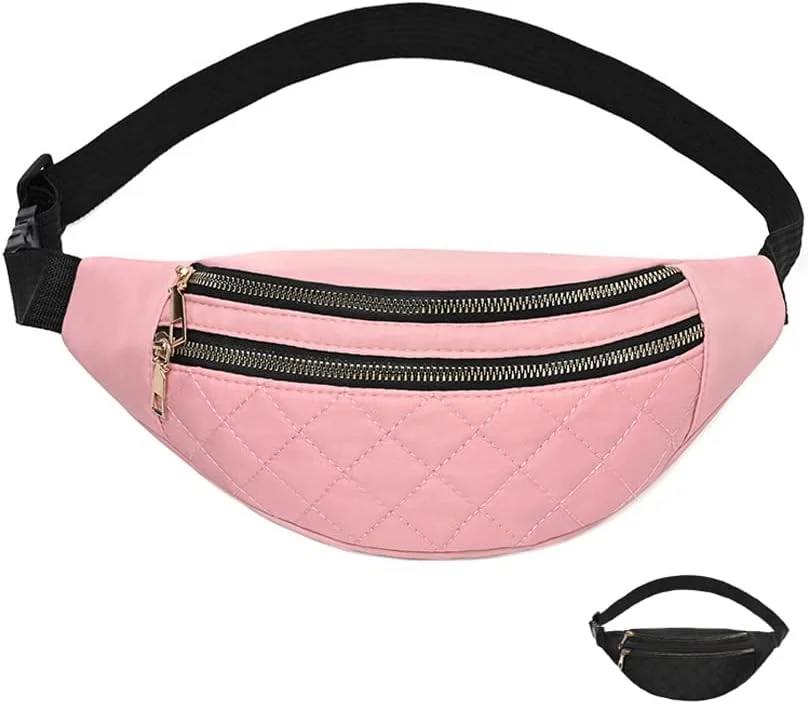 کیف کمری زنانه یالاکی، کیف کمری شیک با بند قابل تنظیم، کیف کمری ضد آب برای مسافرت، پیاده روی و دویدن (صورتی) کیف کمری زنانه یالاکی، کیف کمری شیک با بند قابل تنظیم، کیف کمری ضد آب برای مسافرت، پیاده روی و دویدن (صورتی)