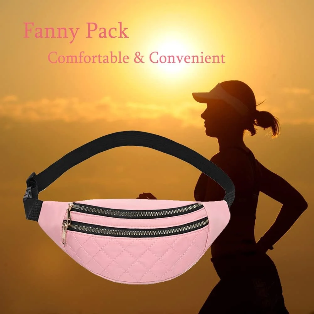 کیف کمری زنانه یالاکی، کیف کمری شیک با بند قابل تنظیم، کیف کمری ضد آب برای مسافرت، پیاده روی و دویدن (صورتی) کیف کمری زنانه یالاکی، کیف کمری شیک با بند قابل تنظیم، کیف کمری ضد آب برای مسافرت، پیاده روی و دویدن (صورتی)