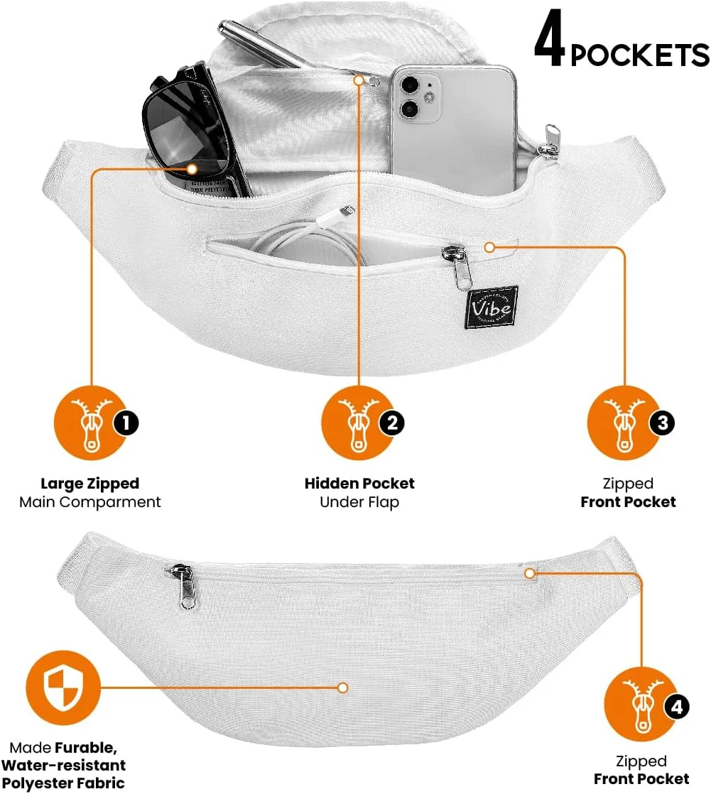 کیف کمری فستیوال Vibe - طرح های متنوع - مشکی هولوگرافیک نقره ای طلایی - کیف کمری زیبا برای فستیوال، پیاده روی، دویدن، دوچرخه سواری، سفید، مناسب برای اکثر سایزها کیف کمری فستیوال Vibe - طرح های متنوع - مشکی هولوگرافیک نقره ای طلایی - کیف کمری زیبا برای فستیوال، پیاده روی، دویدن، دوچرخه سواری، سفید، مناسب برای اکثر سایزها