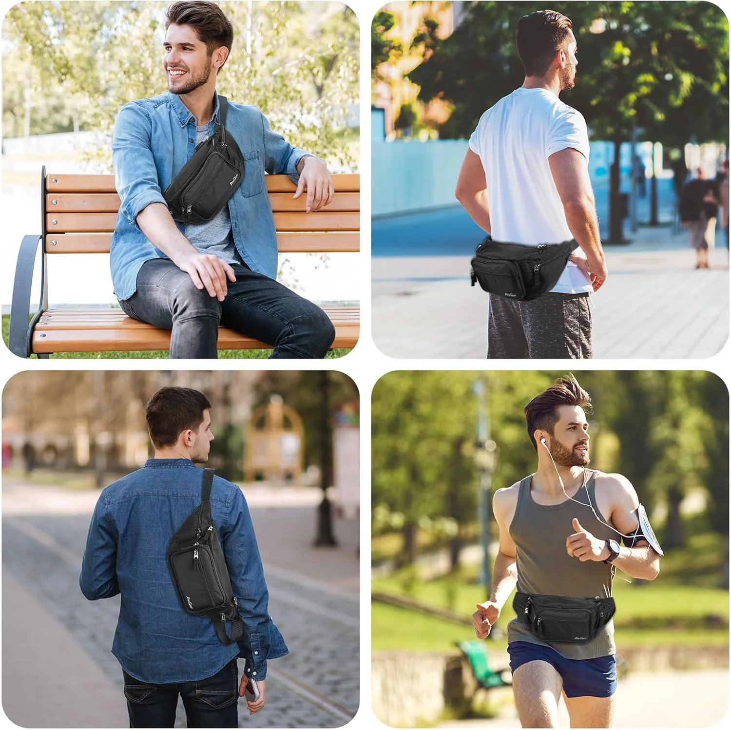 کیف کمری ProCase مناسب برای آقایان و بانوان، کیف کمری نگهدارنده تلفن همراه برای مسافرت، دویدن، پیاده روی و ورزش های فضای باز کیف کمری ProCase مناسب برای آقایان و بانوان، کیف کمری نگهدارنده تلفن همراه برای مسافرت، دویدن، پیاده روی و ورزش های فضای باز