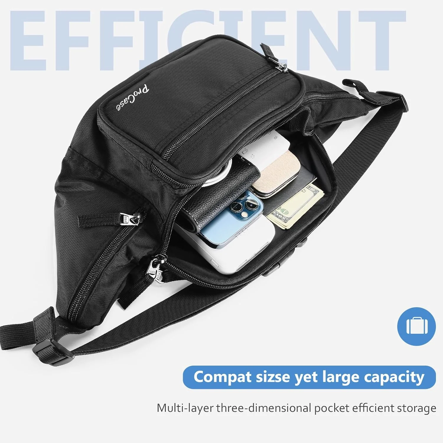 کیف کمری ProCase مناسب برای آقایان و بانوان، کیف کمری نگهدارنده تلفن همراه برای مسافرت، دویدن، پیاده روی و ورزش های فضای باز کیف کمری ProCase مناسب برای آقایان و بانوان، کیف کمری نگهدارنده تلفن همراه برای مسافرت، دویدن، پیاده روی و ورزش های فضای باز